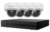 HIKVISION HiWatch KIT dome/ 2Mpix/ 1x NVR HWN-2104MH-4P(C)/ 4x IP kamera HWI-D121H(C)/ POE+/ HDMI/ VGA/ LAN/ SATA