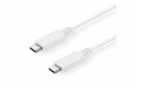C-TECH Kabel USB 3.2, Type-C (CM/CM), PD 100W, 20Gbps, 2m, bílý