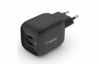 Belkin WCH011vfBK Belkin Duální 45W USB-C Power Delivery GaN PPS nástěnná nabíječka, černá