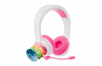 BuddyPhones School+, dětská bezdrátová sluchátka s mikrofonem, Bluetooth, růžová
