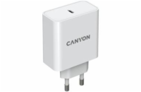 CANYON síťová nabíječka CH-65 (65W) PD, vstup 100-240V, výstup USB-C1/C2 5-20V, power delivery