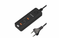 CANYON nabíječka H-10 do sítě 2xUSB-C (PD 20W) + 2x USB-A (QC 3.0 18W), ochrana, 100V-240V, výstup až 40W, 1m, černá