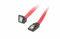 Lanberg SATA III datový kabel (6GB/S) F / F 50cm úhlový / rovný, kovová západka, červený CA-SASA-13CU-0050-R LANBERG SATA III datový kabel (6GB/S) F / F 50cm úhlový / rovný, kovová západka, červený