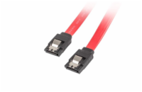 Lanberg SATA III datový kabel (6GB/S) F / F 50cm, kovová západka, červený CA-SASA-14CU-0050-R LANBERG SATA III datový kabel (6GB/S) F / F 50cm, kovová západka, červený