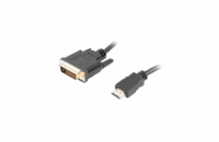 Lanberg CA-HDDV-20CU-0018-BK LANBERG připojovací kabel HDMI/A na DVI-D (24+1), M/M, 4K@30Hz, délka 1,8m, černý, dual link, zlacené konektory