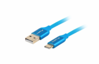 Lanberg CA-USBO-22CU-0018-BL USB-C M na USB-A M 2.0, 1,8m LANBERG USB-C (M) na USB-A (M) 2.0 kabel 1,8m, modrý, rychlé nabíjení 3.0