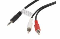 LANBERG Minijack 3,5mm (M) 3 PIN na 2x RCA (CINCH) (M) kabel 1,5m 