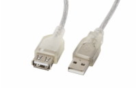 Lanberg CA-USBE-12CC-0050-TR USB-A M / F 2.0, 5m LANBERG USB-A M / F 2.0 kabel 5m, transparentní