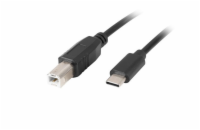 Lanberg CA-USBA-13CC-0018-BK USB-C (M) na USB-B (M), 1.8m, černý LANBERG USB-C (M) na USB-B (M) 2.0 kabel 1,8m, černý