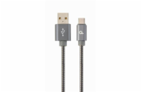 Gembird KAB051364 USB 2.0 AM na Type-C (AM/CM), 1m, šedý CABLEXPERT Kabel USB 2.0 AM na Type-C kabel (AM/CM), 1m, metalická spirála, šedý, blister, PREMIUM QUALITY