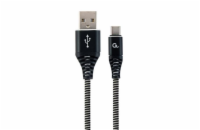 Gembird KAB05133K USB 2.0 AM na Type-C (AM/CM), 1m, černo-bílý CABLEXPERT Kabel USB 2.0 AM na Type-C kabel (AM/CM), 1m, opletený, černo-bílý, blister, PREMIUM QUALITY,