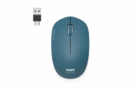 PORT CONNECT Wireless COLLECTION, bezdrátová myš, USB-A a USB-C dongle, 2.4Ghz, 1600DPI, safírová