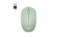 PORT CONNECT Wireless COLLECTION, bezdrátová myš, USB-A a USB-C dongle, 2.4Ghz, 1600DPI, olivová