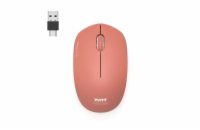 PORT CONNECT Wireless COLLECTION, bezdrátová myš, USB-A a USB-C dongle, 2.4Ghz, 1600DPI, cihlová