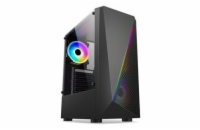 1stCOOL skříň SHARK 2, middle tower, AU, USB 3.0, bez zdroje, RGB fan, průhledná bočnice, černá