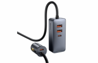 Baseus CCBT-A0G Rychlá Nabíječka do Auta s Prodlužovacím Kabelem 120W 3x USB +1xUSB-C Gray