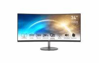 MSI monitor PRO MP341CQ, 34" zakřivený /3440x1440 (UWQHD)/VA LED/1ms/3000:1/300cd/m2/100Hz /2 x HDMI/DP/černý