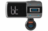 NEDIS FM Transmitter do auta/ Hands free volání/ 2.0 "/ LED obrazovka/ Bluetooth 5.0/ 12 - 24 V DC/ 3 A/ 2x USB/ černý