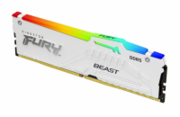 Kingston DDR5 Fury Beast White RGB 32GB 2x16GB 6000MHz CL40 DIMM On Die ECC XMP 1.35V KF560C40BWAK2 32 KINGSTON DIMM DDR5 (Kit of 2) FURY Beast White RGB XMP 32GB 6000MT/s CL40