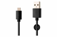 Dlouhý datový a nabíjecí kabel FIXED s konektory USB/USB-C, USB 2.0, 2 metry, černý