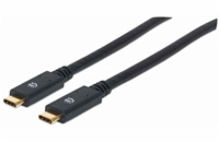 Manhattan 354905 USB-C , USB 3.1, Gen 1, USB-C Male na USB-C Male, 5 Gbps, 2m, černý Manhattan USB-C kabel, USB 3.1, Gen 1, USB-C Male na USB-C Male, 5 Gbps, 2m, černá