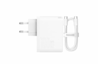 Baseus GaN5 Pro rychlonabíjecí adaptér USB-C + USB-A 100W bílá