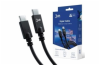 3mk datový kabel - Hyper Cable 4k60Hz 1m 100W C to C, černá