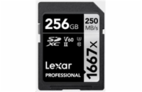 Lexar paměťová karta 256GB Professional 1667x SDXC™ UHS-II,(čtení/zápis:250/120MB/s) C10 V60 U3