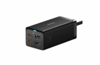 Baseus GaN5 Pro rychlonabíjecí stolní adaptér 2x USB-C + USB-A + HDMI 67W 1.5m kabel černá