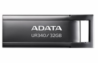 ADATA Flash Disk 128GB UR340, USB 3.2 Dash Drive, kov lesklá černá