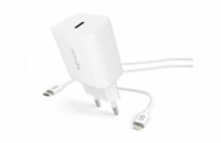 EPICO síťová nabíječka, PD 20W, USB-C - lightning kabel - bílá