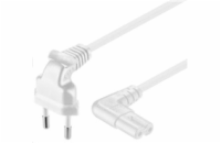 PremiumCord Kabel síťový 230V k magnetofonu se zahnutými konektory 5m bílý