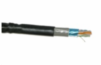 FTP kabel PlanetElite, Cat6, drát, dvojitý venkovní PE+PVC, Dca, černý, 500m, cívka