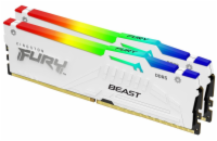 Kingston FURY Beast White/DDR5/64GB/5600MHz/CL40/2x32GB/RGB/White KF556C40BWAK2-64 KINGSTON DIMM DDR5 (Kit of 2) FURY Beast White RGB XMP 64GB 5600MT/s CL40