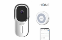 iGET HOME Doorbell DS1 White + CHS1 White - WiFi bateriový videozvonek, set s reproduktorem, CZ app