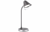 IMMAX LED stolní lampička FINCH/ Qi nabíjení/ 9W/ 12V/2A/ stmívatelná/ šedá + stříbrné prvky