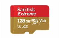Paměťová karta SanDisk Extreme microSDXC 128GB pro akční kamery + SD Adapter 170MB/s & 80MB/s, A2 C10 V30 UHS-I U4