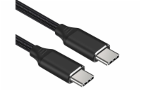PremiumCord ku31cv1 USB-C M/M, 240W 480 MBps, 1m PREMIUMCORD Kabel USB-C M/M, 240W 480Mbps černý bavlněný oplet, 1m