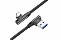 Gembird kábel nabíjací USB-C (M) na USB 2.0 (M), pravouhlé konektory, opletený, 1m, džínsovina