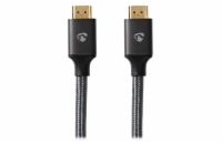 NEDIS PROFIGOLD Ultra High Speed HDMI 2.1 kabel/ 8K@60H/ zlacené konektory HDMI-HDMI/ bavlna/ antracit/ BOX/ 2m