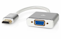 Nedis CCTB34900AL02 NEDIS PROFIGOLD adaptér HDMI/VGA/ konektor HDMI - VGA zásuvka/ hliník/ stříbrný/ BOX/ 20cm