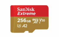 Paměťová karta SanDisk Extreme microSDXC 256GB + SD Adapter 190MB/s & 130MB/s Read/Write A2 C10 V30 UHS-I U3