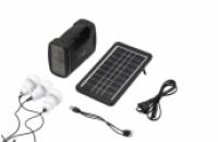 Technaxx Solární nabíjecí stanice, panel 3W + baterie SLA 6V/4000mAh s LED žárovkami, TX-199