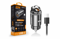 Aligator mini nabíječka do auta Power Delivery 30W, USB-C + USB-A, USB-C/USB-C kabel