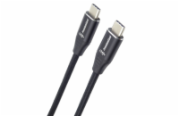 PremiumCord ku31cv15 USB-C M/M, 240W 480 MBps, 1,5m PREMIUMCORD Kabel USB-C M/M, 240W 480Mbps černý bavlněný oplet, 1,5m