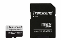 Transcend 256GB microSDXC 350V UHS-I U1 (Class 10) High Endurance paměťová karta, 95MB/s R, 40MB/s W