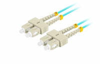 LANBERG optický patch cord MM SC/UPC-SC/UPC duplex 2m LSZH OM3 50/125 průměr 3mm, barva cyan  