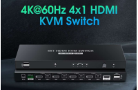 PremiumCord khswit41e PREMIUMCORD HDMI switch, 4K@60Hz HDMI2.0 KVM 4:1, s dálkovým ovladačem