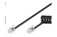 PremiumCord Kabel telefonní sluchátkový kroucený 4 žíly 2m - černý