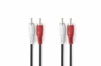 NEDIS stereo audio kabel RCA/ 2x zástrčka RCA - 2x zástrčka RCA/ černý/ bulk/ 1,5m